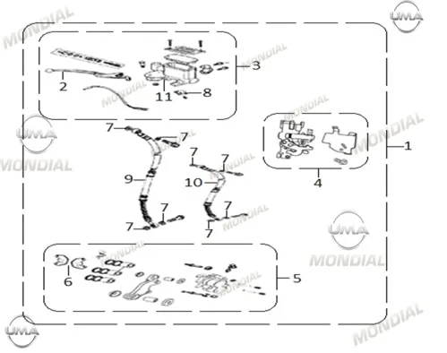 MONDIAL 125 ZNU I ON FREN SISTEMI KOMPLE