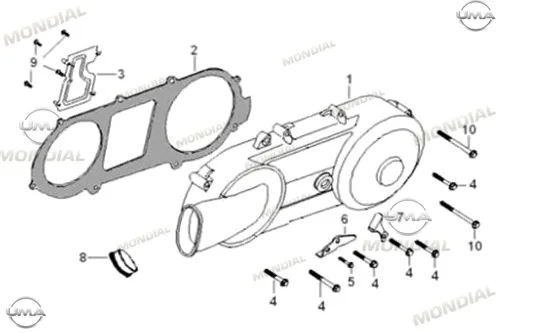 MONDIAL 150 MASH KRANK KUTUSU SOL KAPAK