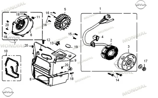 MONDIAL 150 MASH _16 STATOR