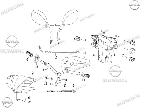 MONDIAL 50 EAGLE ARKA FREN LEVYESI KOMPLE