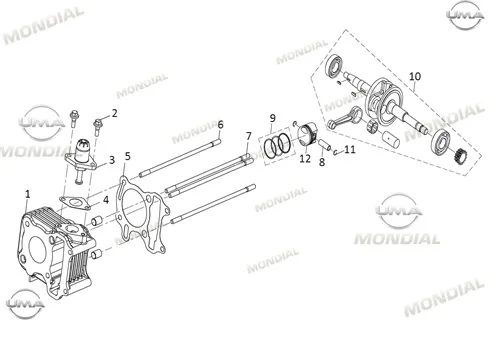 MONDIAL 50 TAB PISTON PIM SEGMANI