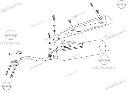 MONDIAL 50 TAB EGZOZ KOMPLE (SIYAH)