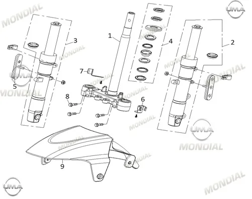 MONDIAL 50 TAB ON SAG AMORTISOR KOMPLE