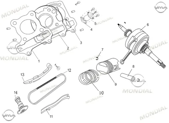 MONDIAL TURISMO 50i KRANK KOMPLE