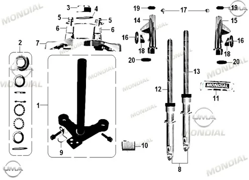 MONDIAL 100 UAG i_22 FAR BAGLANTI BRAKETI SAG