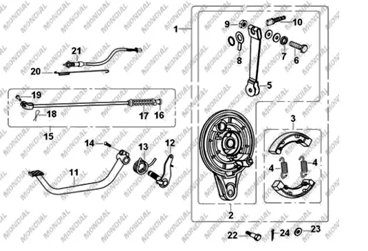 MONDIAL 150 KT ARKA FREN KAMPANASI KOMPLE