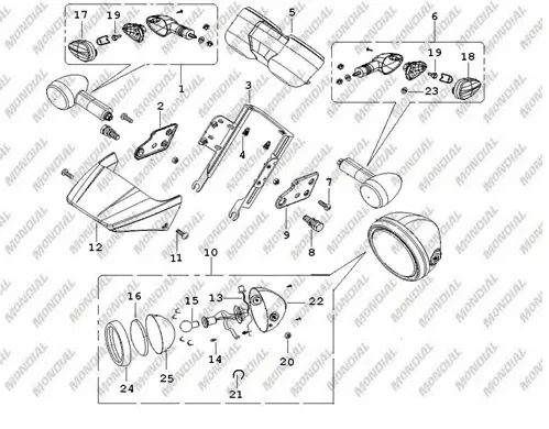 MONDIAL 150 MR VULTURE ON SINYAL BAGLANTI BRAKETI SOL