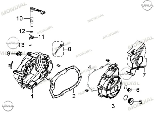 MONDIAL 150 Z-ONE KRANK KUTUSU SOL ARKA KAPAK