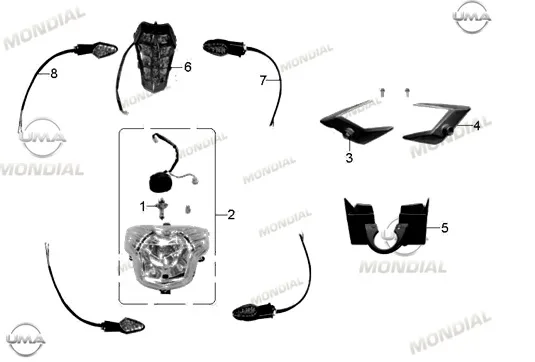 MONDIAL 150 Z-ONE FAR MUHAFAZASI SOL (SIYAH)