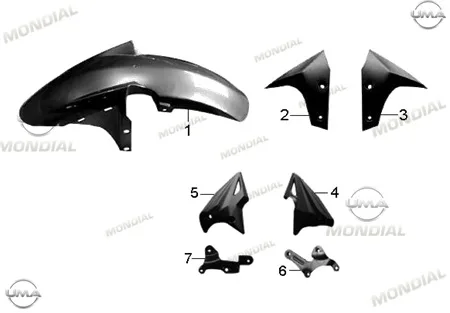 MONDIAL 150 Z-ONE ON PANEL BAGLANTI BRAKETI SOL
