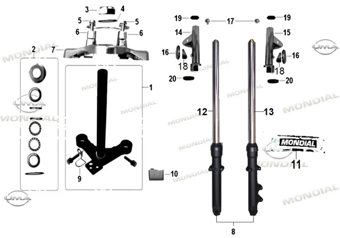 MONDIAL 50 UAG ec FAR BAGLANTI BRAKETI SAG