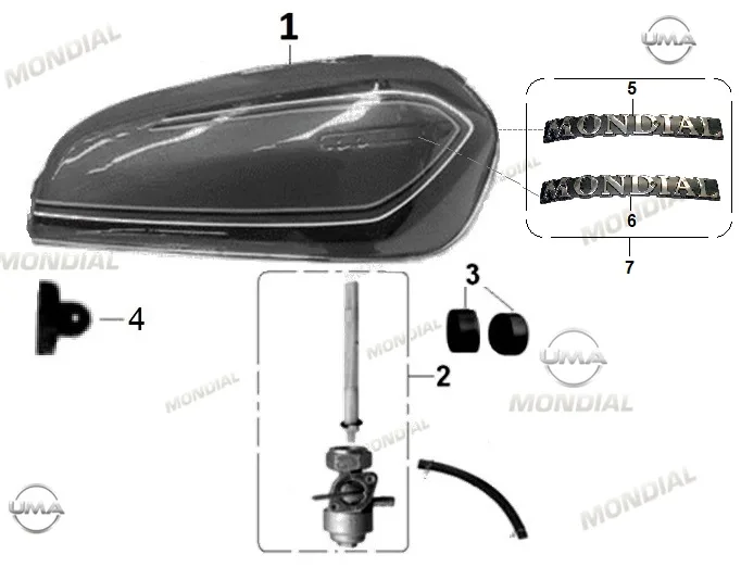 MONDIAL 50 UAG ec BENZIN DEPOSU (SIYAH)
