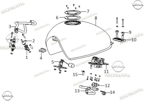 MONDIAL BUCANNER 250I BENZIN DEPOSU ON DESTEK TAKOZU