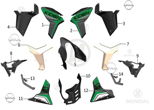 MONDIAL KD 125 F SELE ALTI YAN KARENAJ SAG (TITANYUM)