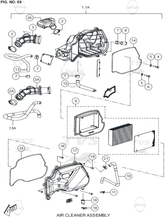 TVS JUPITER HAVA FILTRESI KOMPLE