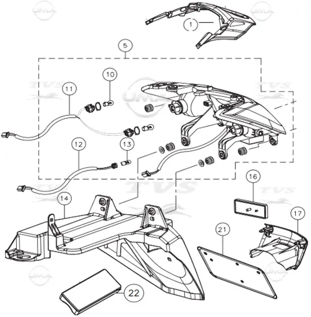 TVS JUPITER ARKA KARENAJ UST KAPAK (MAVI)