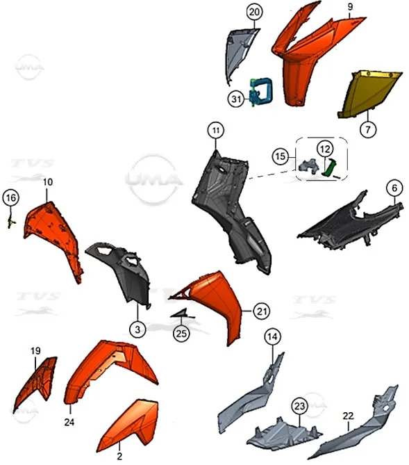 TVS NTORQ 125 (E5) KASK ASKISI