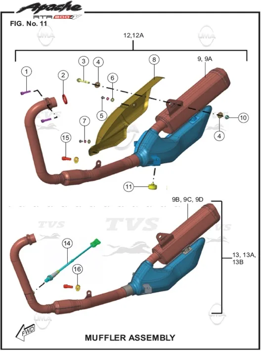 TVS APACHE RTR 200 e4 EGZOZ KOMPLE