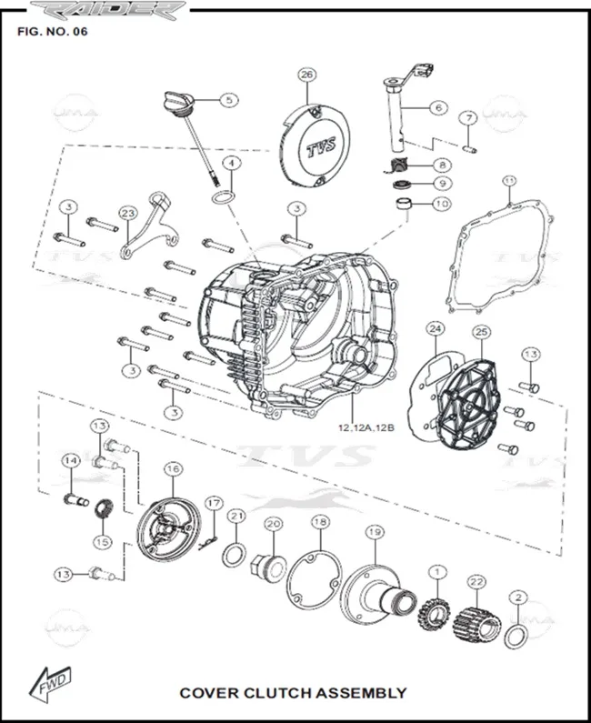 TVS RAIDER 125 (E5) KRANK KUTUSU SAG KAPAK