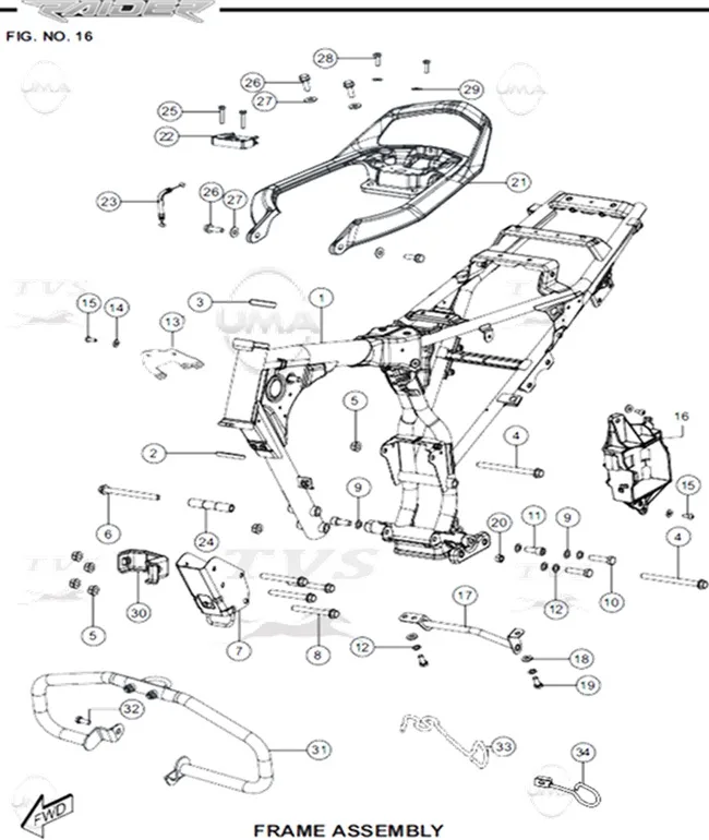 TVS RAIDER 125 (E5) MOTOR BAGLANTI BRAKETI ON