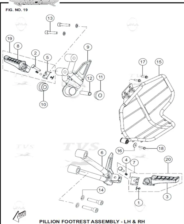 TVS RAIDER 125 (E5) KORUMA DEMIRI SOL