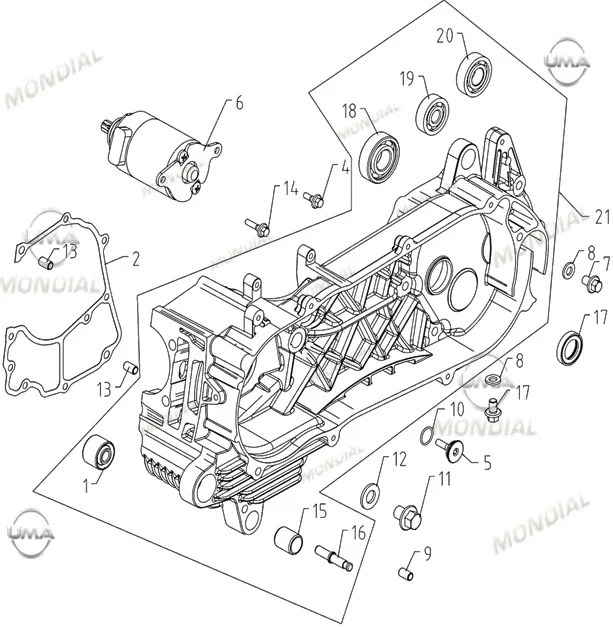MONDIAL SKUTY 125 KRANK KUTUSU ARA CONTA