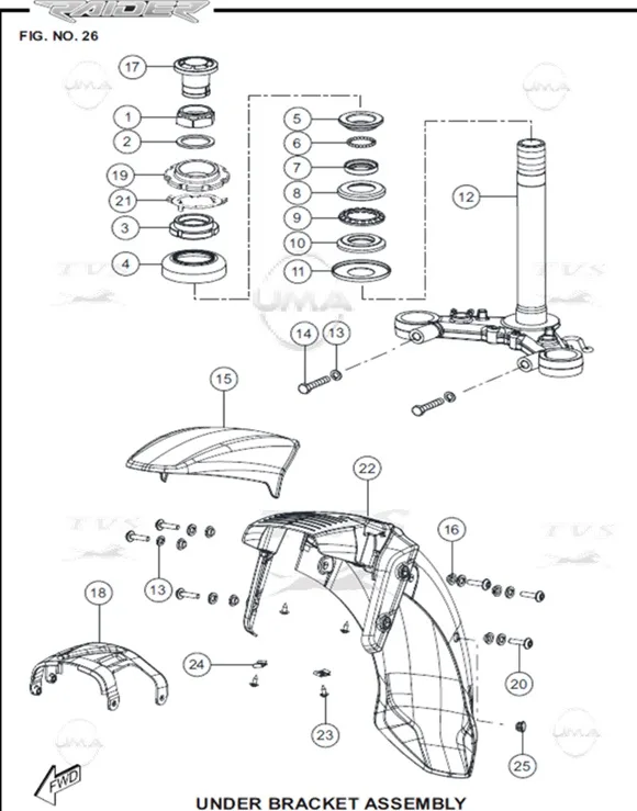 TVS RAIDER 125 (E5) KAUCUK TAPA (ON CAMURLUK)