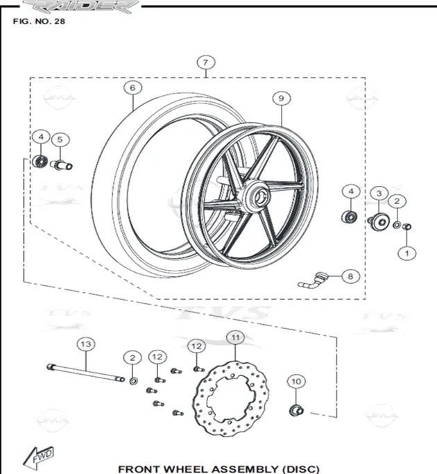 TVS RAIDER 125 (E5) DIS LASTIK (80/100-17) (TUBELESS)