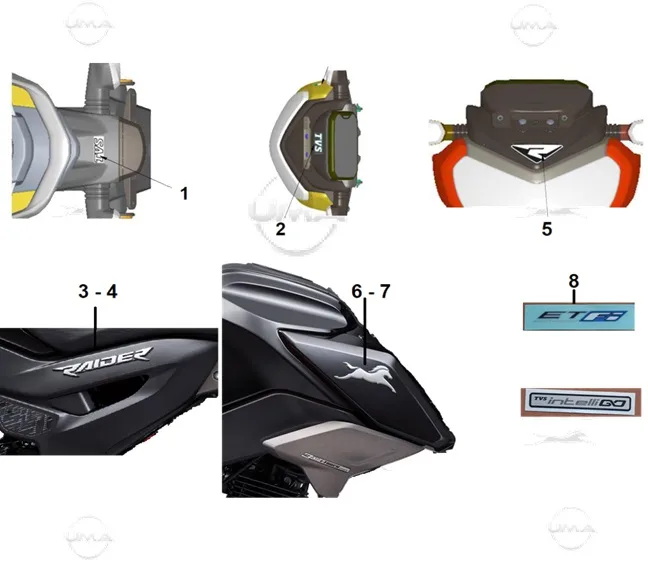 TVS RAIDER 125 (E5) ETIKET (LOGO SOL) (GRI)