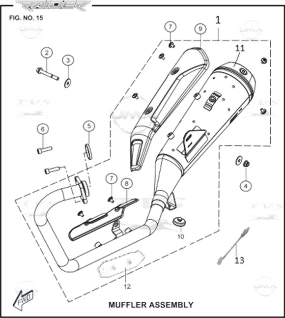 TVS RAIDER 125 (e5+) EGZOZ DEKOR KAPAGI ON (E5+)