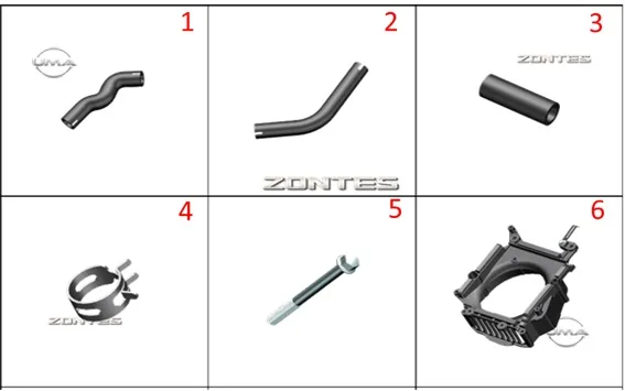 ZONTES ZT125T-M RADYATOR UST BORU (GIRIS)