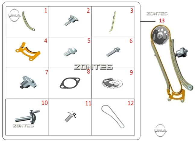 ZONTES ZT125T-M EKSANTRIK ZINCIR SETI