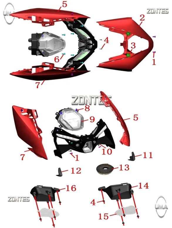 ZONTES ZT125T-M FAR MUHAFAZASI (GRI)