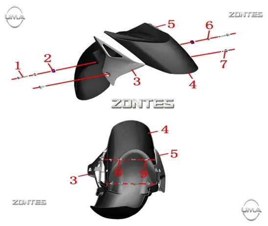 ZONTES ZT125T-M ON CAMURLUK YAN KARENAJ SAG (GRI)