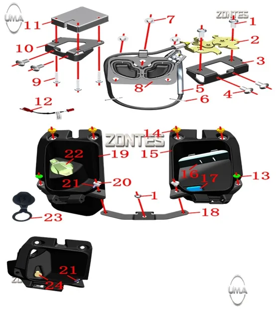 ZONTES ZT125T-M ON IC PANEL SOL TORPIDO
