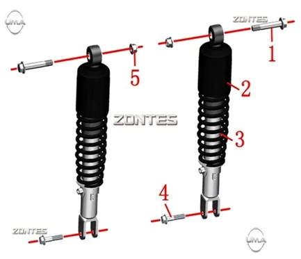 ZONTES ZT125T-M ARKA AMORTISOR KAUCUK KAPAK