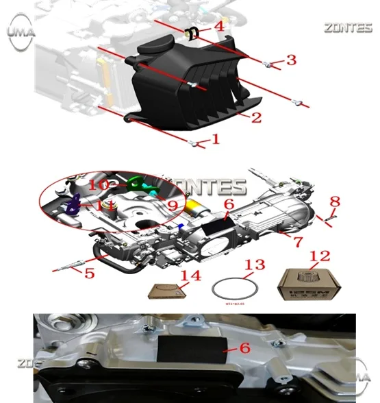 ZONTES ZT125T-M RADYATOR SU HAZNESI MUHAFAZASI