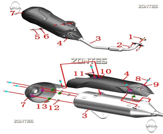 ZONTES ZT125T-M EGZOZ BOGAZ CONTASI