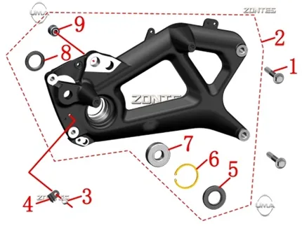 ZONTES ZT125T-M EGZOZ BAGLANTI BRAKETI