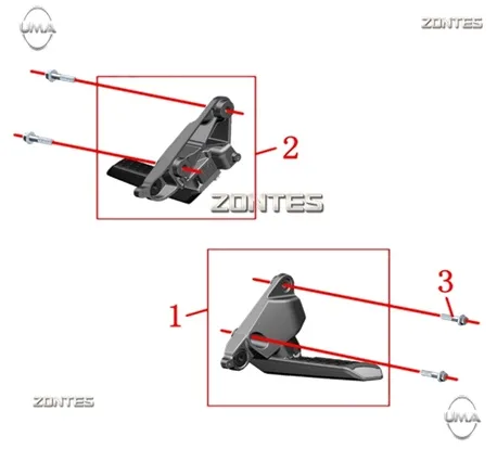 ZONTES ZT125T-M ARKA BASAMAK BRAKET KOMPLE SOL