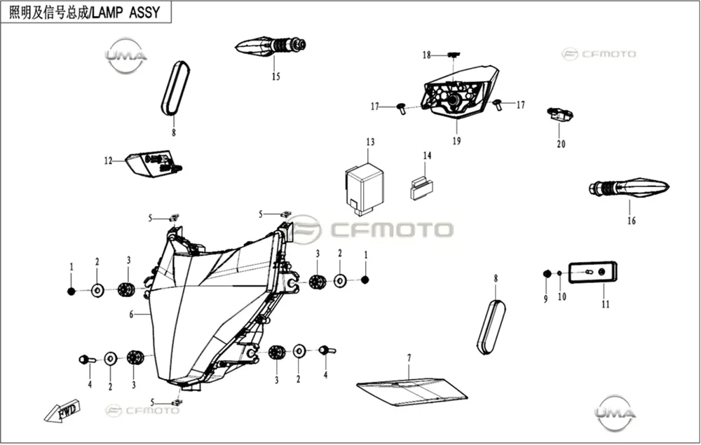 CFMOTO 650MT e5 ON SAG SINYAL KOMPLE (2022)