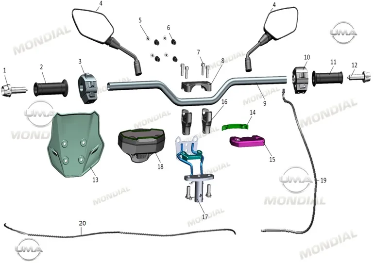 MONDIAL SKUTY 125 GOSTERGE PANELI KOMPLE