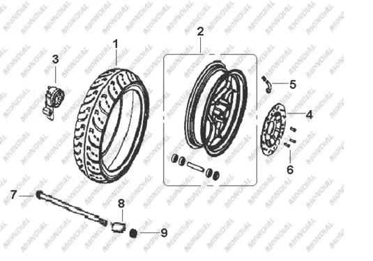 MONDIAL SKUTY 125 DIS LASTIK (12070-12) (TUBELESS)