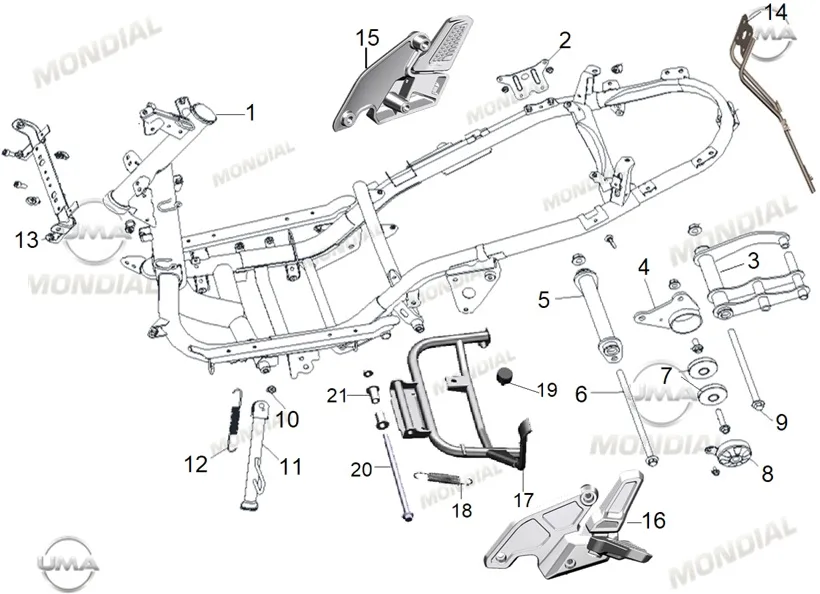 MONDIAL SKUTY 125 MOTOR DESTEK ALT KOMPLE