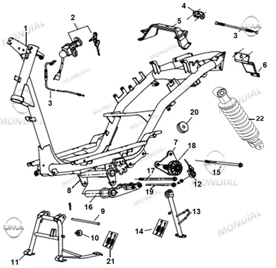MONDIAL SKUTY 125 CIVATA M12X1.25X265 (DIN 6921)