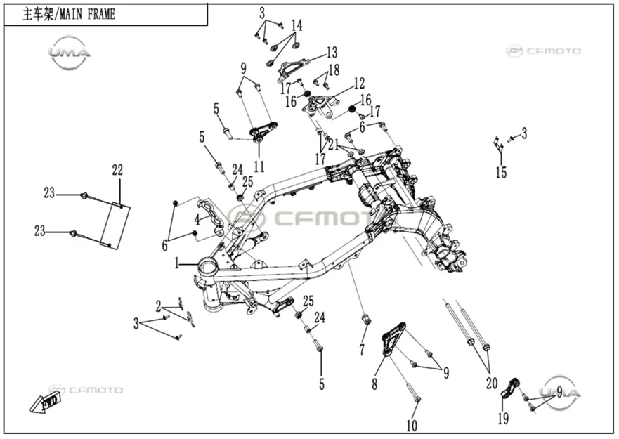 CFMOTO CF675SR-R(CF650-10H) BENZIN DEPO BAGLANTI BRAKETI
