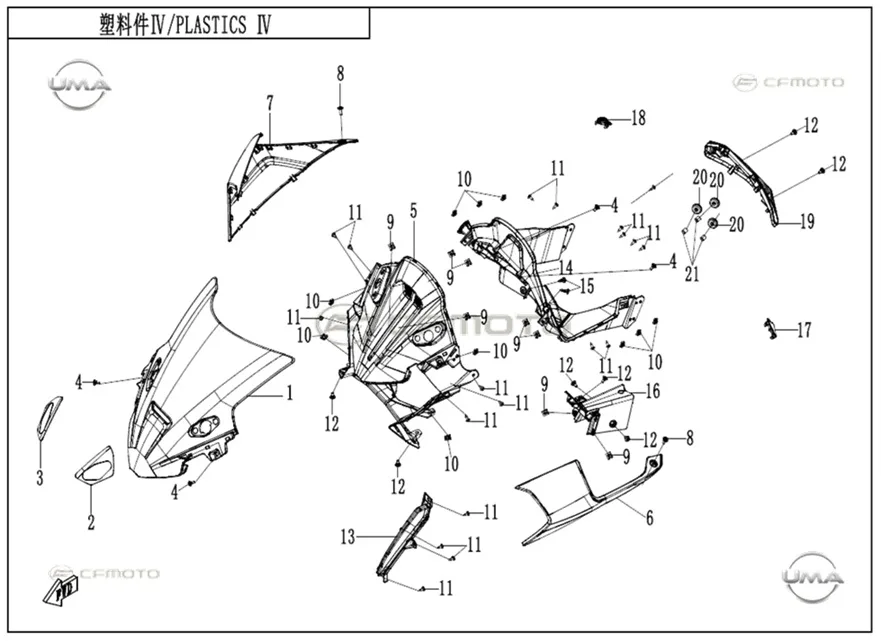 CFMOTO CF675SR-R(CF650-10H) FAR MUHAFAZASI SOL (GUMUS)