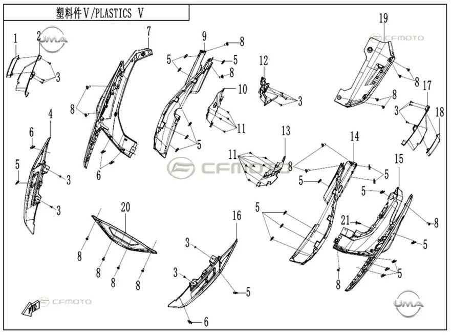 CFMOTO CF675SR-R(CF650-10H) ON PANEL HAVALANDIRMA IZGARASI SAG