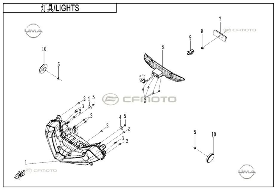 CFMOTO CF675SR-R(CF650-10H) ARKA STOP KOMPLE