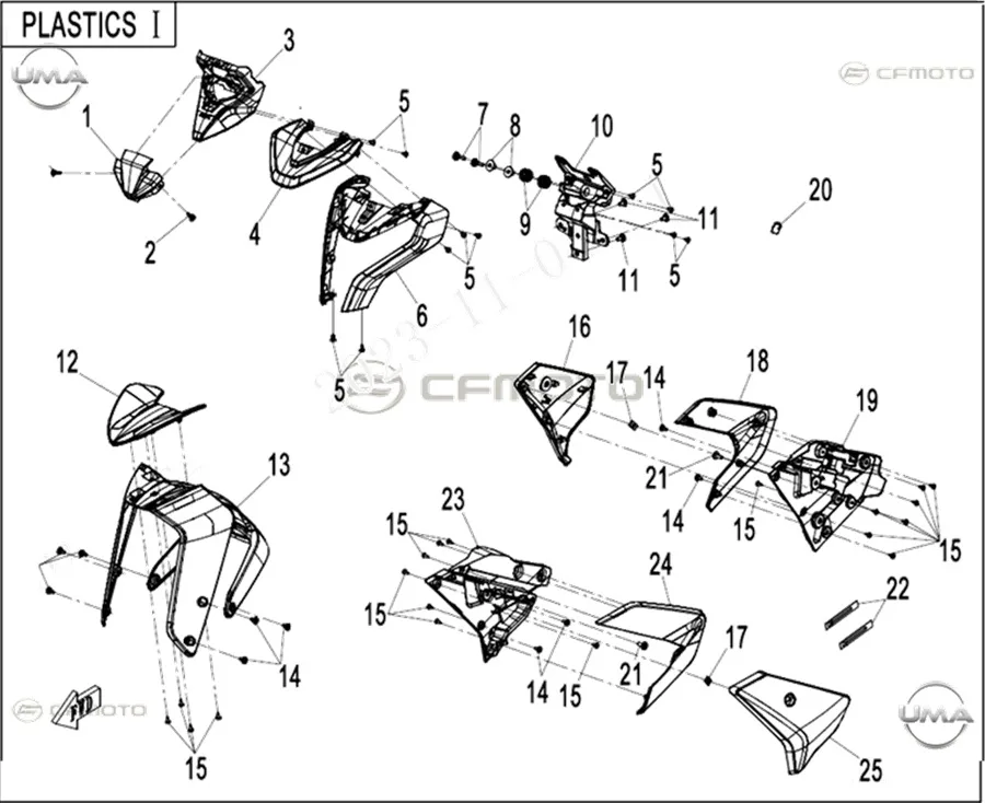 CFMOTO 450NK ON CAMURLUK UST DEKOR (MAVI)
